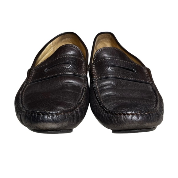 Coach Signature Leather Mens Neal Pebbled Driver Shoes Loafers Brown Size 8 M - Picture 7 of 13